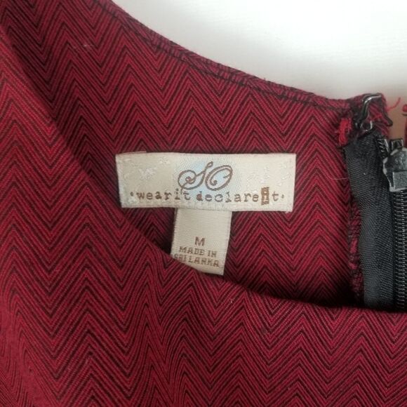 SO WEAR IT DECLARE IT Burgandy Empire Dress with back sash tie. SIZE M. - Picture 3 of 14
